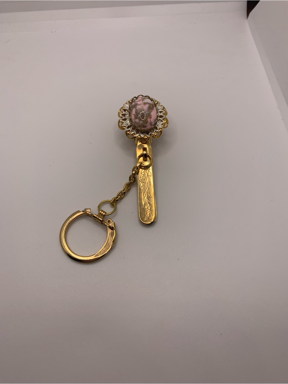 Gold and Pink Floral Key Finder Women Accessories